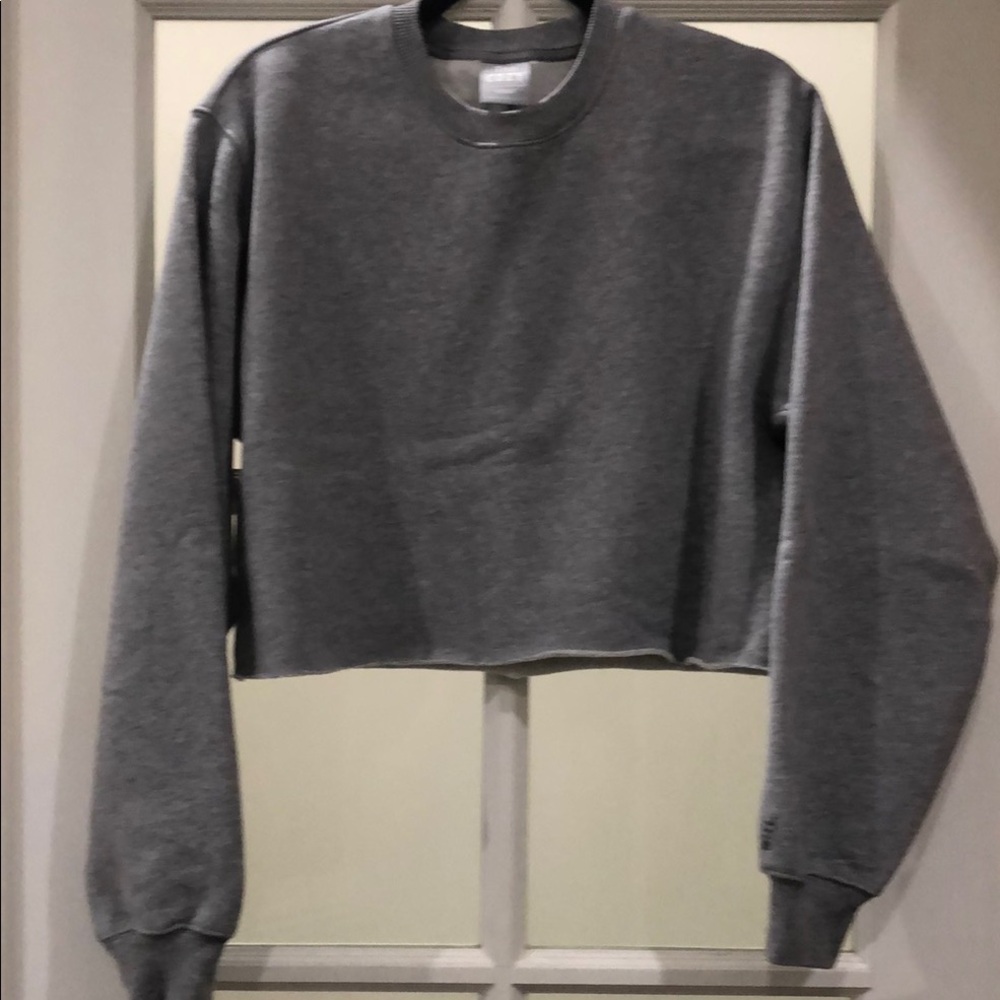Aritzia Gray Cropped Sweatshirt